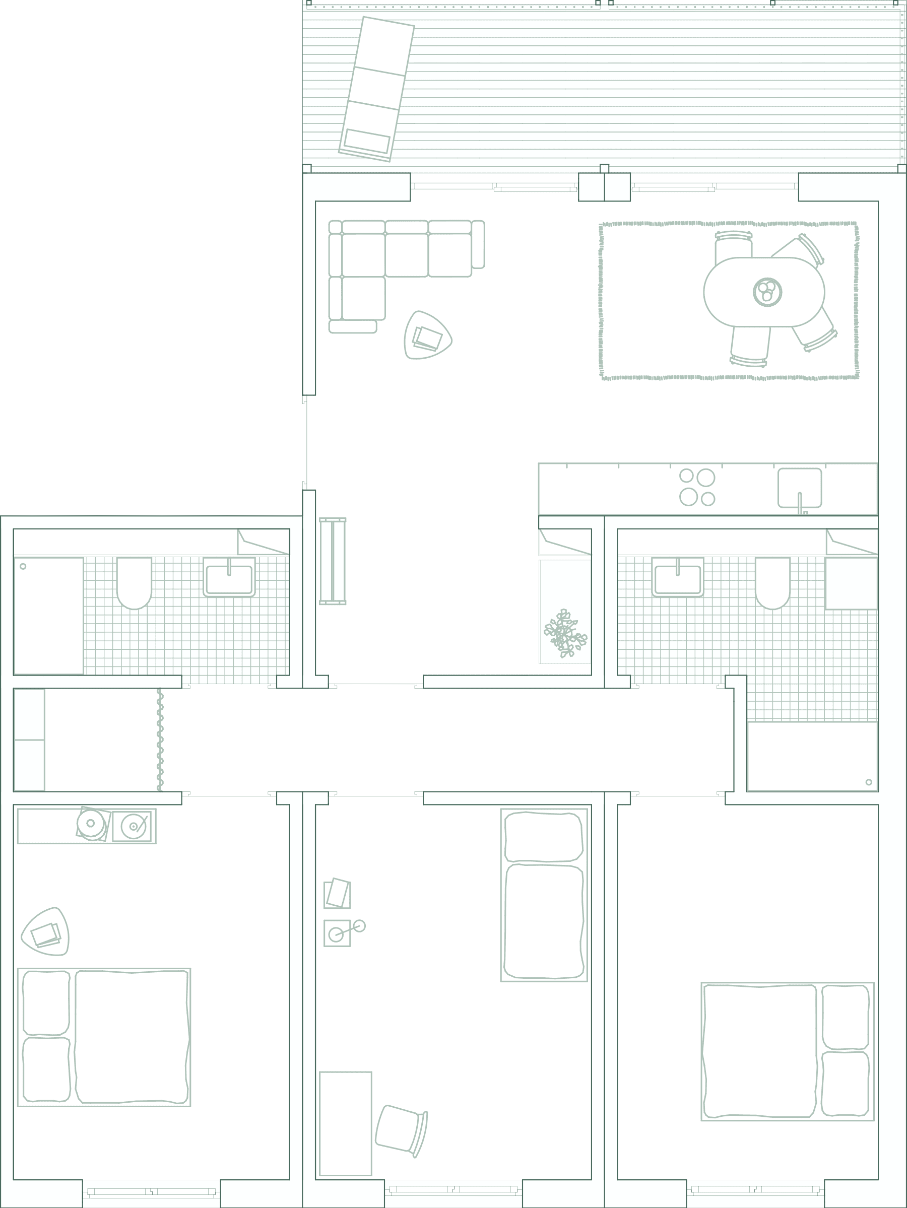 Grundriss Vierraumwohnung